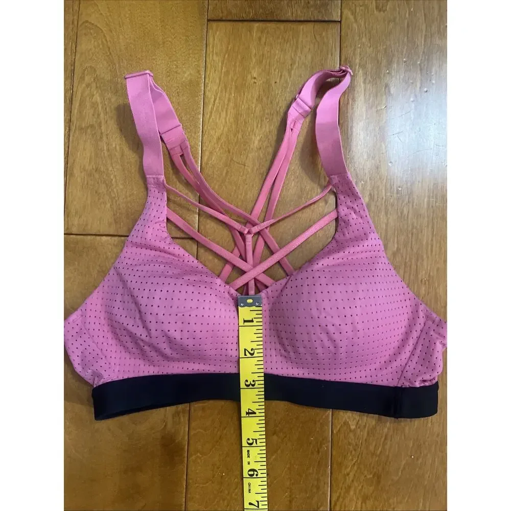 Victoria’s Secret Sport Bra Size 32A Pink Black Racerback Pullover Lightweight39